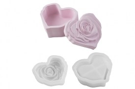 Molde silicona alhajero corazon tapa ROSA